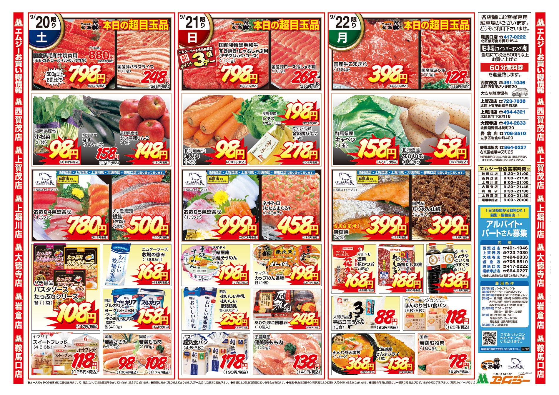 京都北区を中心に展開する食品スーパー エムジー